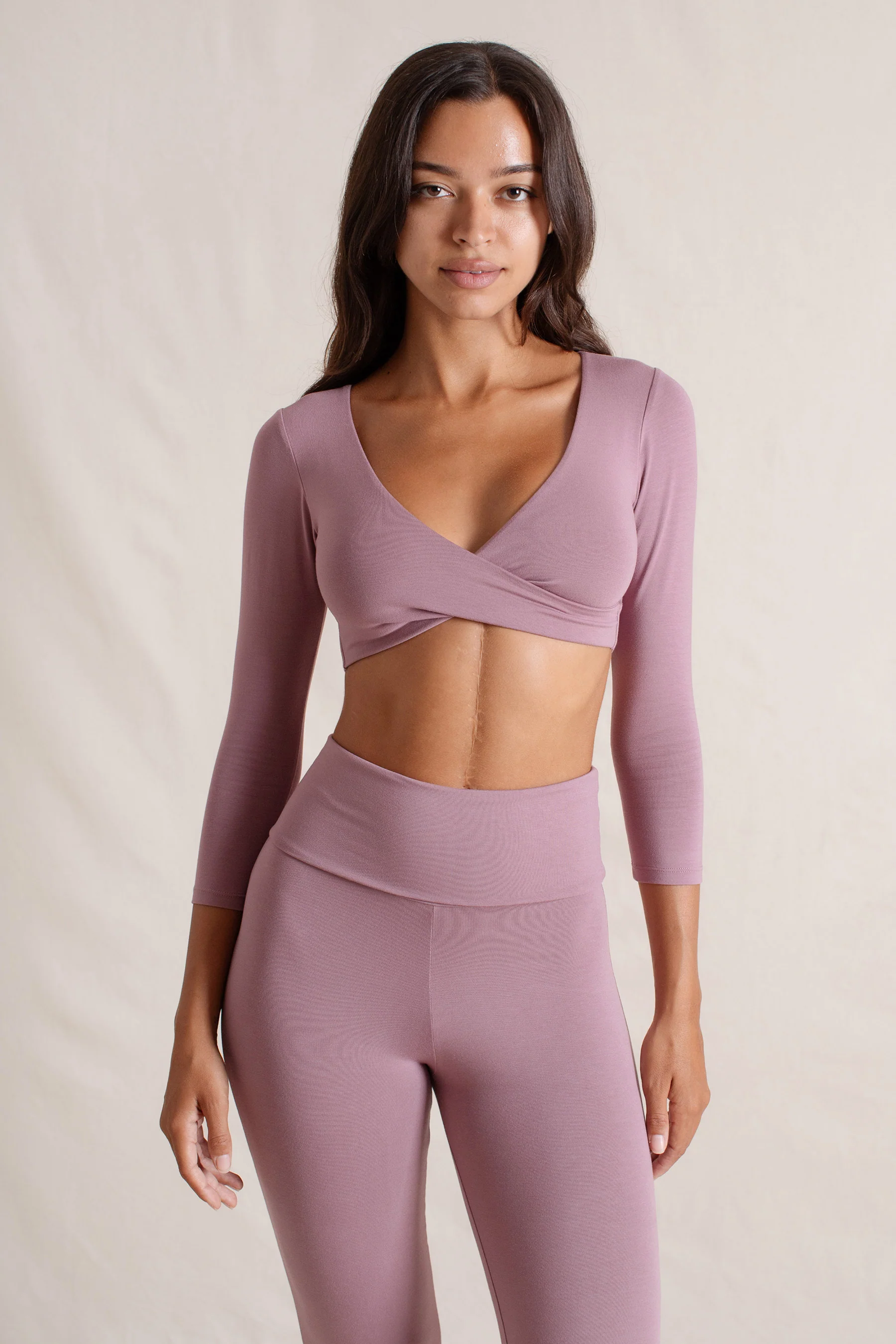 Agni Twist Crop Mauve