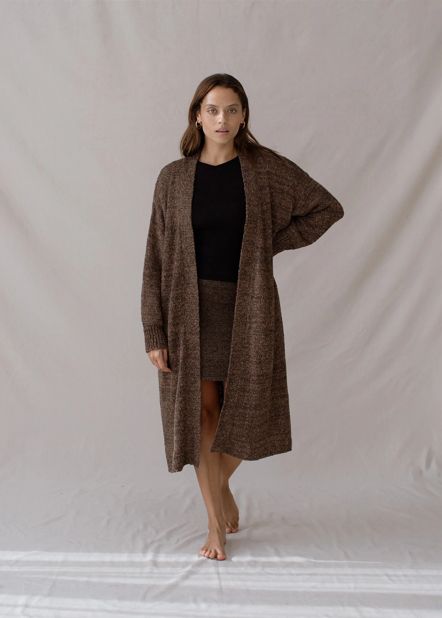 Paloma Long Cardigan Brunette - Image 10