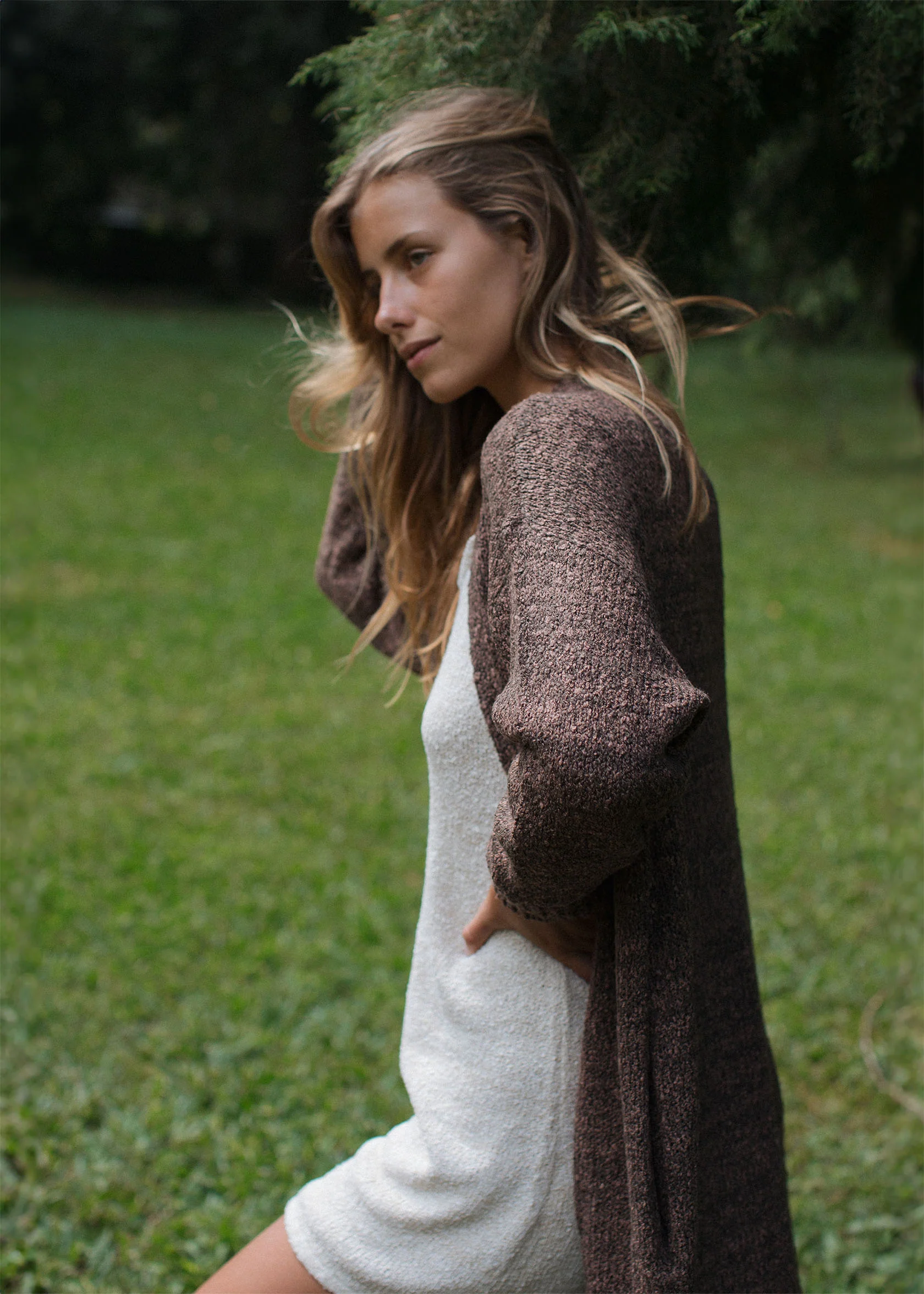 Paloma Long Cardigan Brunette - Image 7